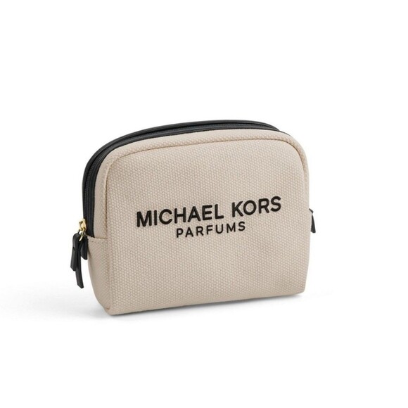 Michael Kors MK Parfums Women's Canvas Pouch new in Beige - Picture 1 of 1